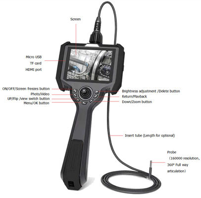 Endoscope quang học công nghiệp di động IP54 360 ° Full Direction Articulation