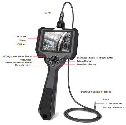 160000 pixel Endoscope công nghiệp di động trực tiếp xem LCD Endoscope kỹ thuật số cầm tay